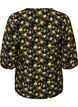 Viskosebluse med m&oslash;nster og 3/4-&aelig;rmer, Sort, Packshot image number 1
