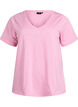 Kort&aelig;rmet basis t-shirt med v-hals, Lyser&oslash;d, Packshot image number 0