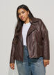 Bikerjakke i imiteret l&aelig;der , Brun, Model image number 3