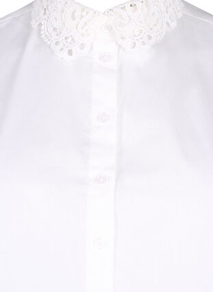 Løs krave med blonder, Bright White, Packshot image number 2