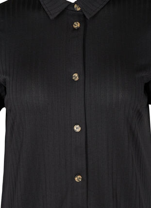 Midikjole med korte ærmer og knapper, Black, Packshot image number 2