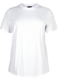 Basis t-shirt i bomuld med rund hals, Hvid
