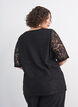 Blondebluse med dekorative knapper, Sort, Model image number 2
