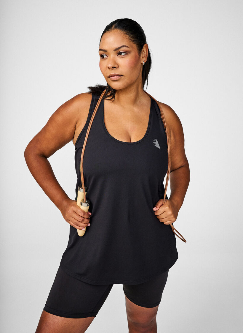 Træningstop med bryderryg, Sort, Image image number 0