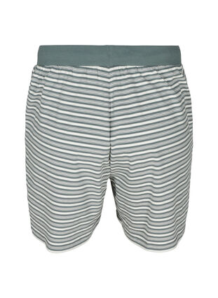 Løse bomulds shorts med striber, Balsam Green w.Egret, Packshot image number 1