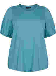 Bomulds t-shirt med 2/4 ærmer, Brittany Blue