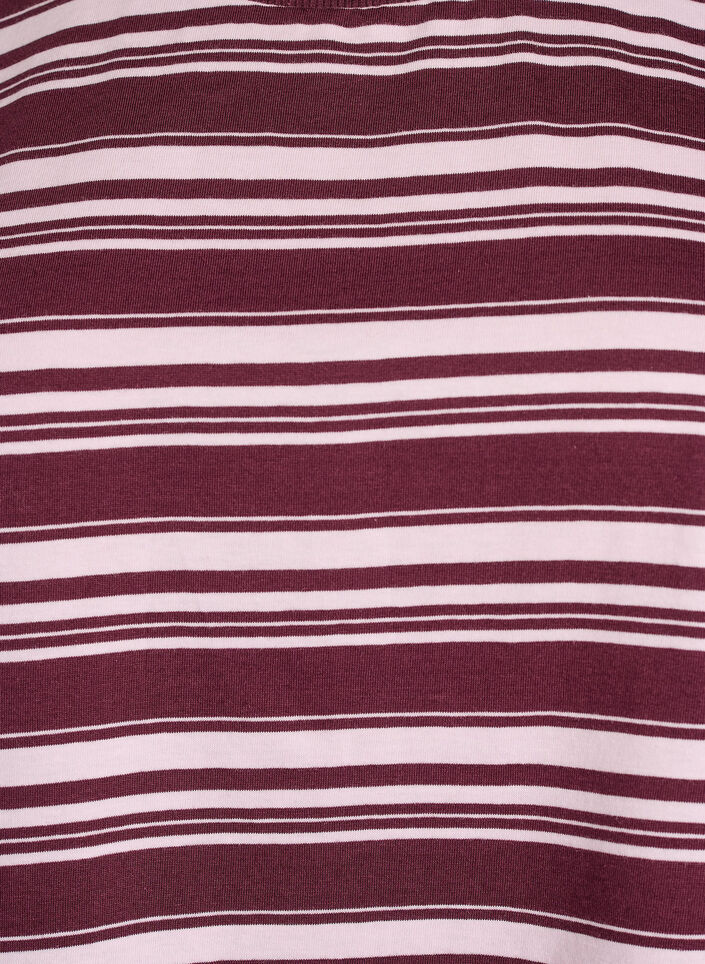 Boxy T-shirt med stribet m&oslash;nster, R&oslash;d, Packshot image number 2