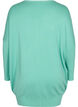 Strikbluse med rund halsudskæring, Dusty Jade Green, Packshot image number 1