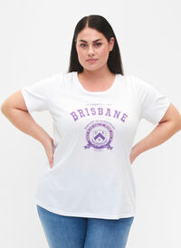 T-shirt i bomuld med tryk, B.W. Brisbane, Model