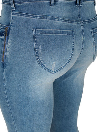 Super slim Amy jeans med slid, Blue denim, Packshot image number 3