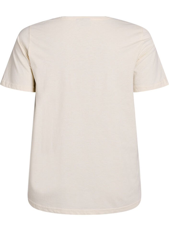 T-shirt med motiv , Vanilla, Packshot image number 1
