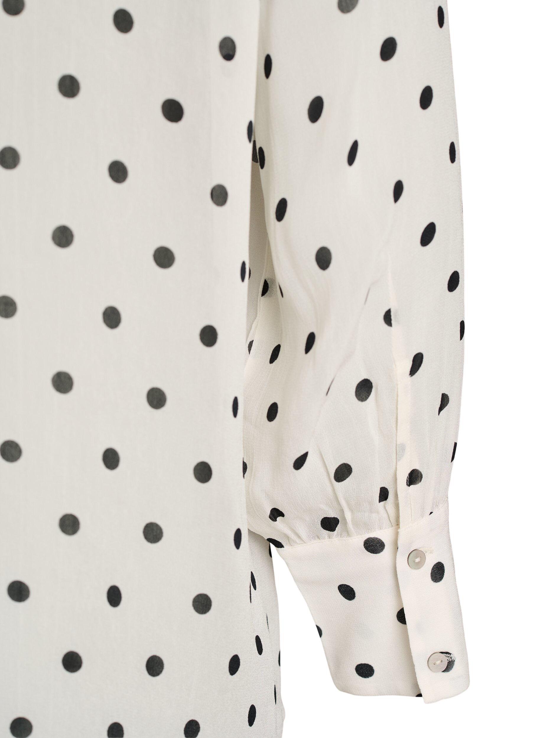 ZizziSkjortebluse i viskose med fl&aelig;sekrave, Hvid, Packshot image number 3