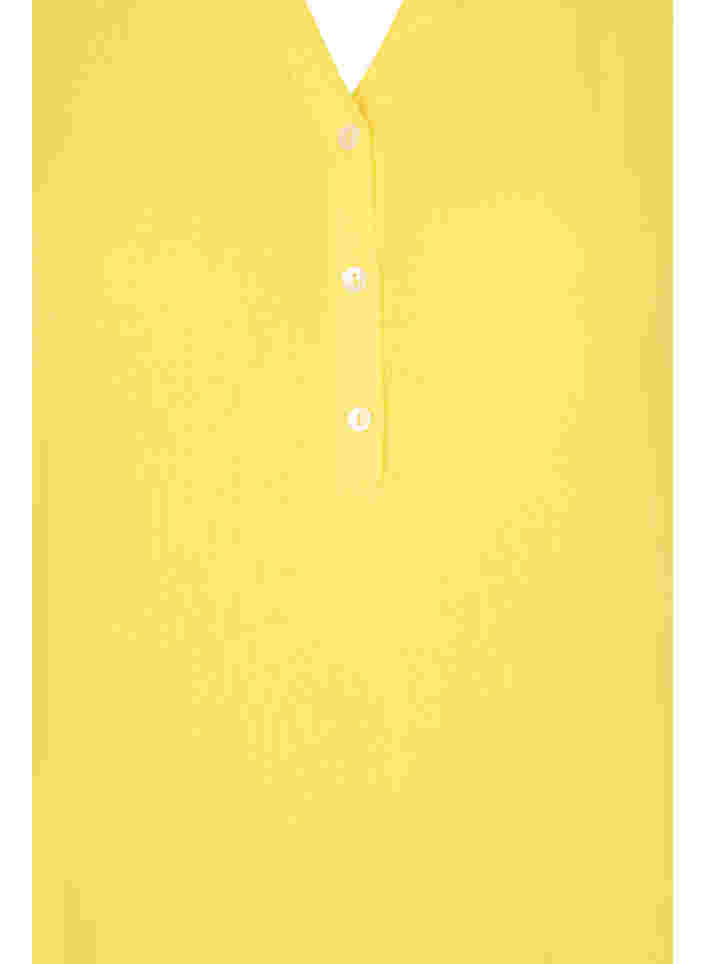Viskose tunika med v-hals og knapper, Primrose Yellow, Packshot image number 2
