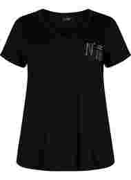 Bomulds trænings t-shirt med tryk, Black w. No. 10