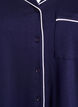 Bomulds pyjamas-skjorte med brystlomme, Bl&aring;, Packshot image number 2