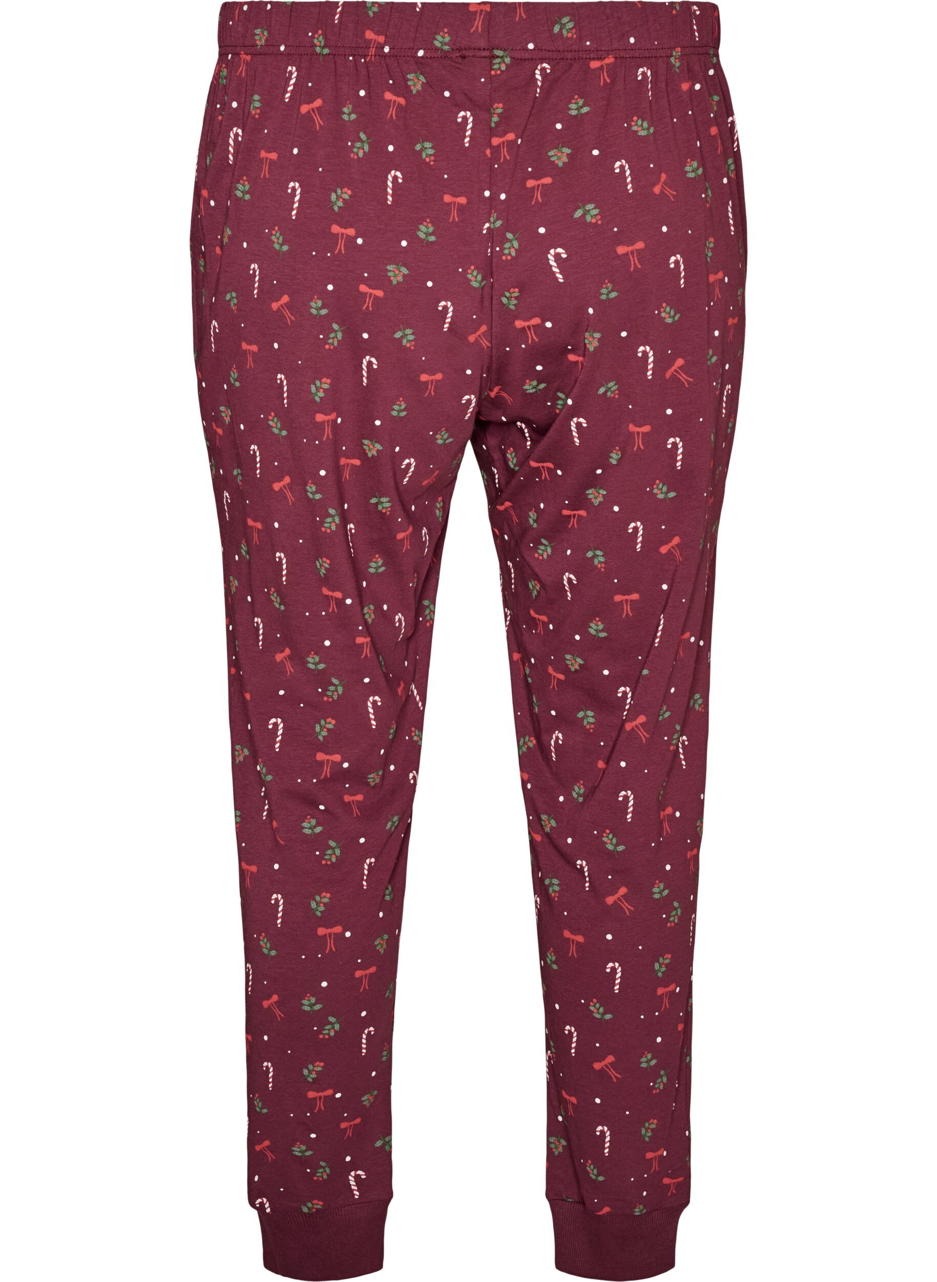 ZizziNatbukser med print, M&oslash;rk Bordeaux, Packshot image number 1