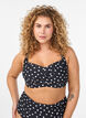 Bikini overdel med vattering og print, Sort, Model image number 0