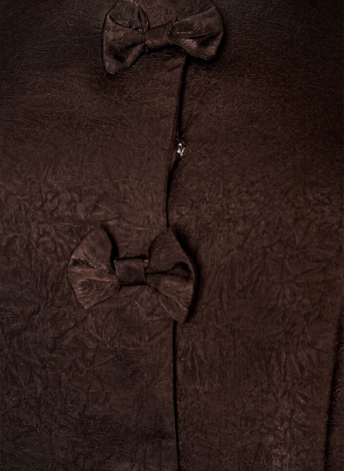 Satinbluse med sl&oslash;jfer og albuelange &aelig;rmer, Brun, Packshot image number 2
