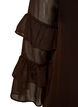 Kort kjole med transparente fl&aelig;se&aelig;rmer, Brun, Packshot image number 3