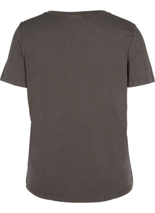 Kortærmet t-shirt med v-udskæring og tryk, Dark Grey Acid wash, Packshot image number 1