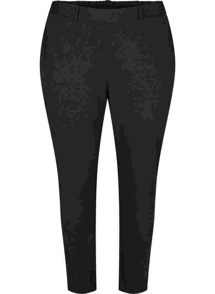 Cropped bukser med lommer, Dark Grey Melange, Packshot image number 0