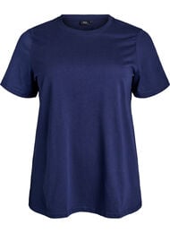 Basis t-shirt i bomuld med rund hals, Bl&aring;