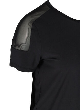 Trænings t-shirt med mesh , Black, Packshot image number 3