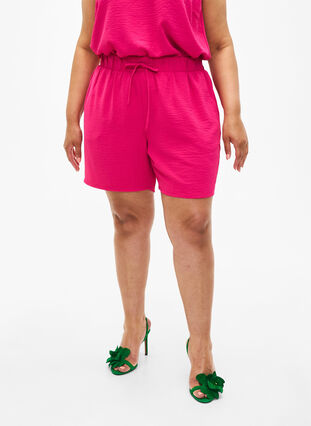 Shorts med lommer og elastik i taljen, Pink Peacock, Model image number 2