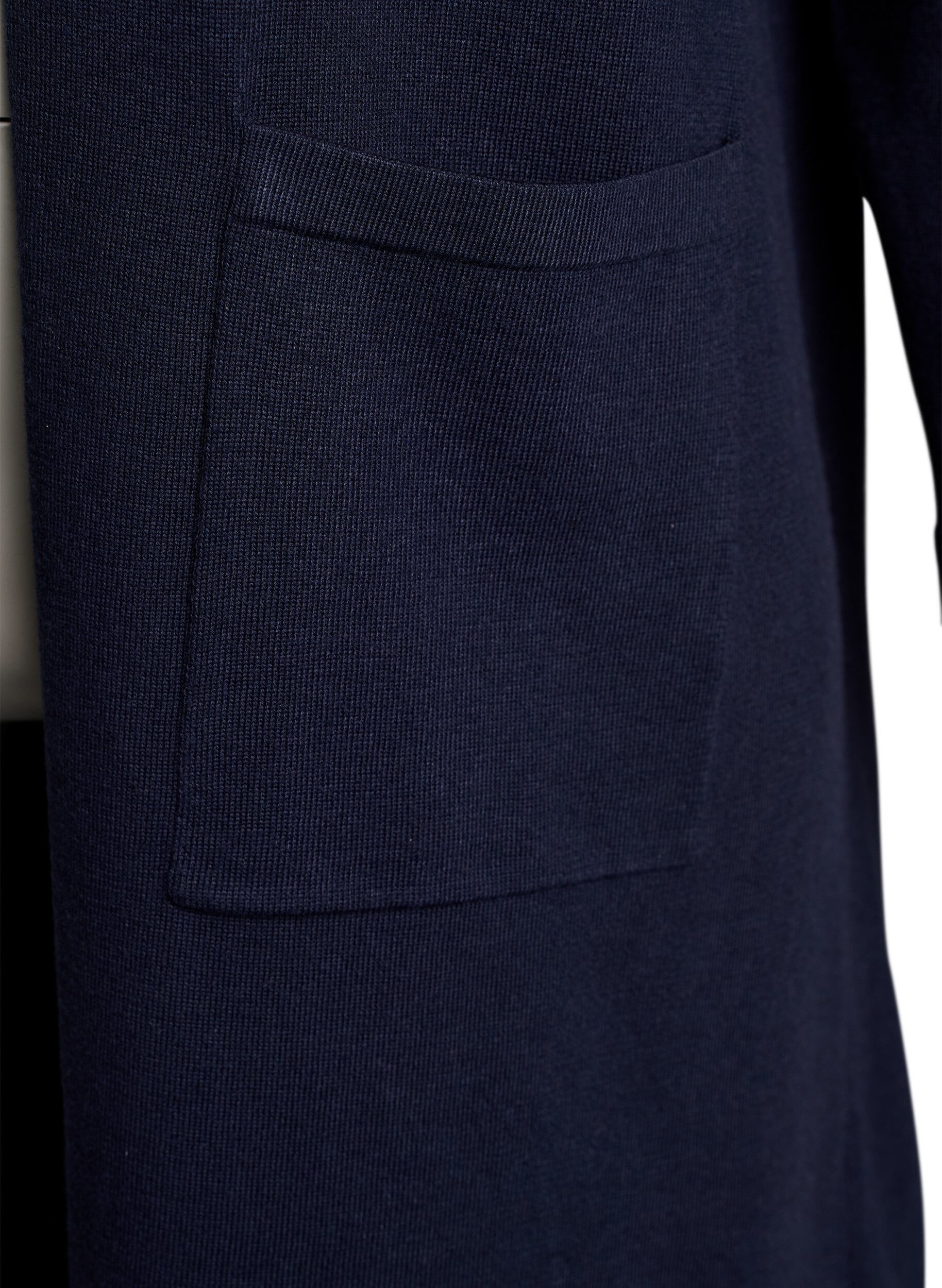 ZizziLang, &aring;ben cardigan med lommer, Bl&aring;, Packshot image number 2