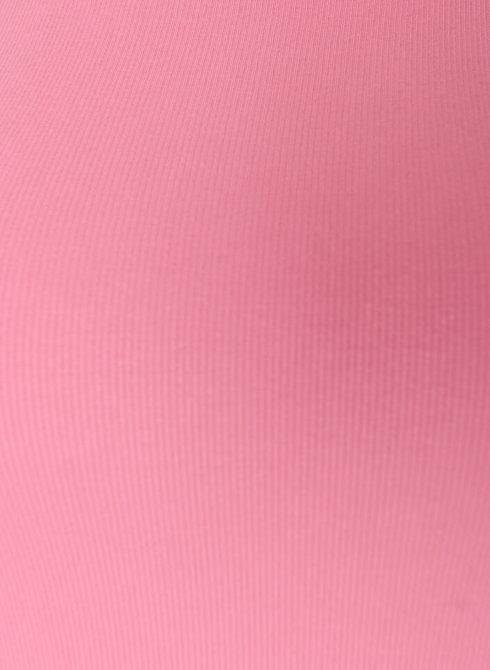 Ribtop i bomuld med h&oslash;j hals, Lyser&oslash;d, Packshot image number 2