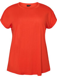 Kort&aelig;rmet T-shirt i bomuldsblanding, Orange