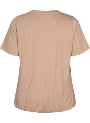 Meleret t-shirt med elastikkant, Natural Mél, Packshot image number 1