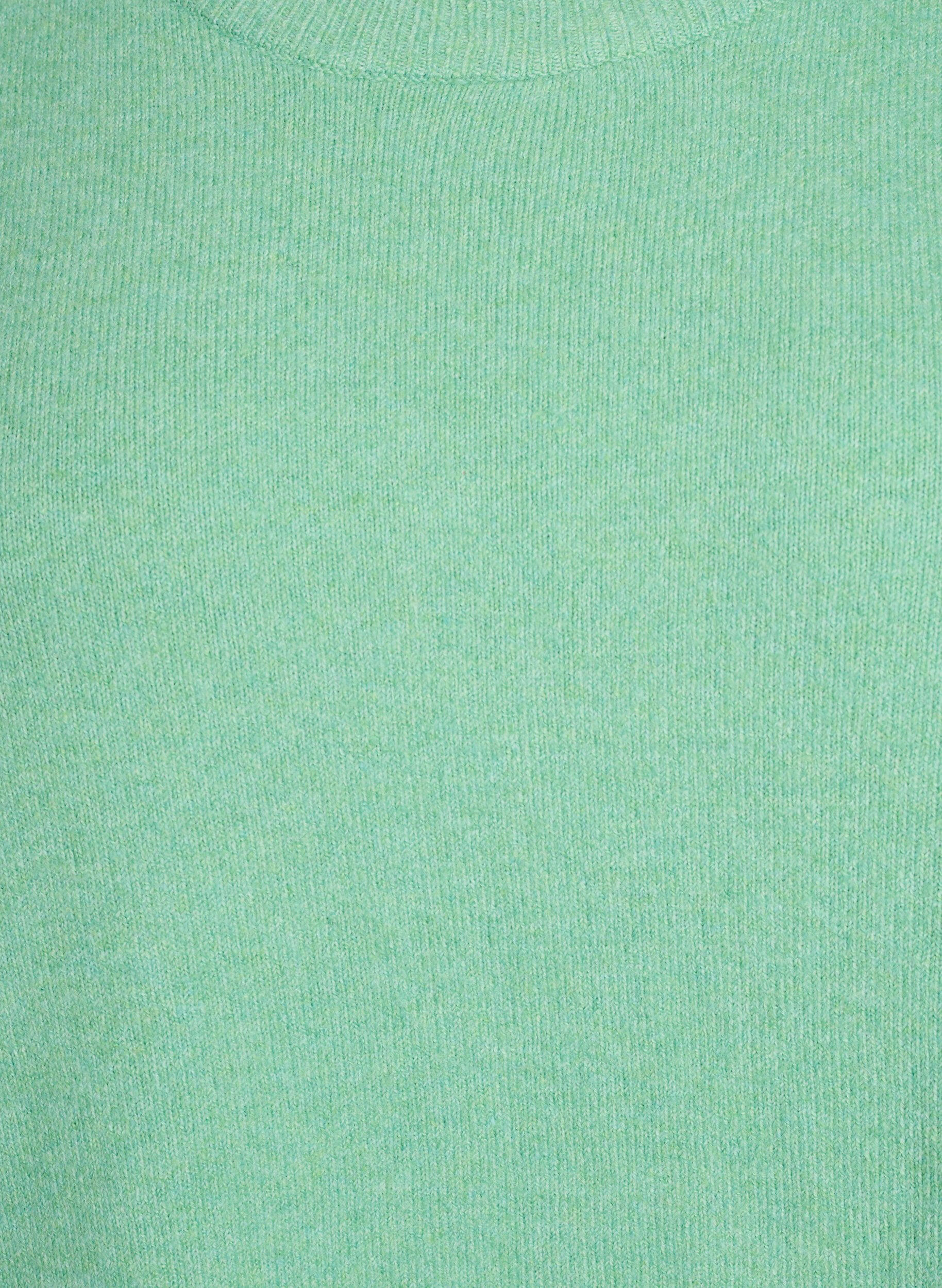 Zizzi Strikbluse med korte &aelig;rmer, Gr&oslash;n, Packshot image number 2