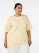 T-shirt med asymmetrisk blondekant, Gul, Model image number 0