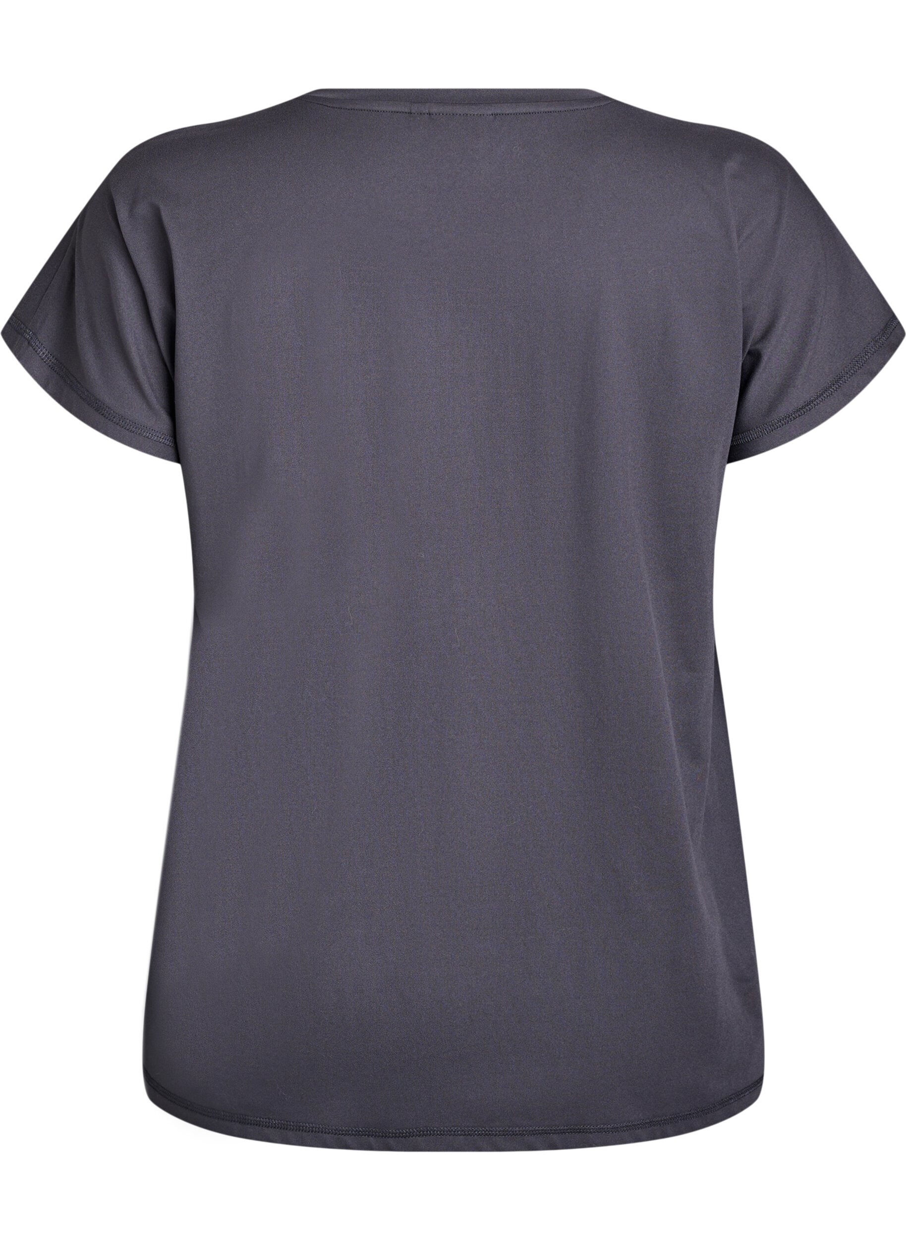 ZizziEnsfarvet tr&aelig;nings t-shirt, Gr&aring;, Packshot image number 1