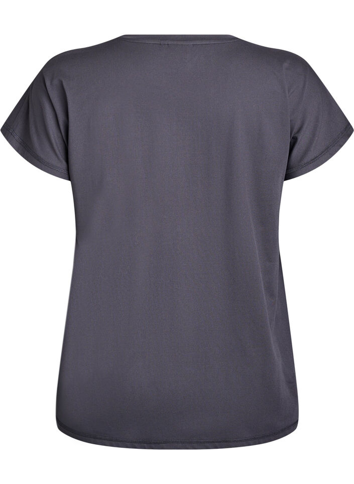 Ensfarvet tr&aelig;nings t-shirt, Gr&aring;, Packshot image number 1