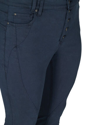 Tætsiddende bukser med knaplukning, Dark Blue, Packshot image number 2