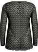 Transparent blondebluse med lange &aelig;rmer, Sort, Packshot image number 1