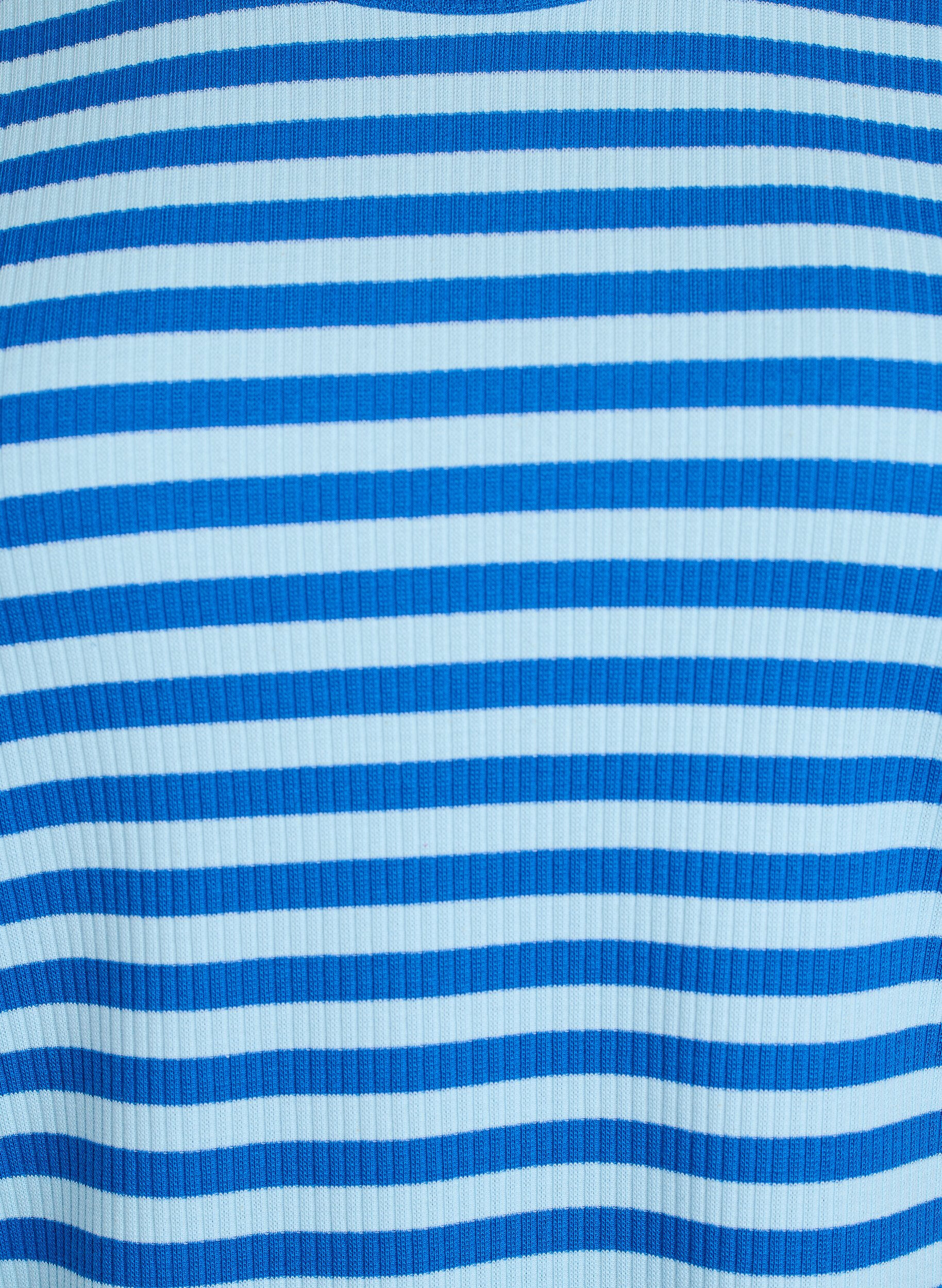 ZizziStribet bluse med lange &aelig;rmer, Bl&aring;, Packshot image number 2