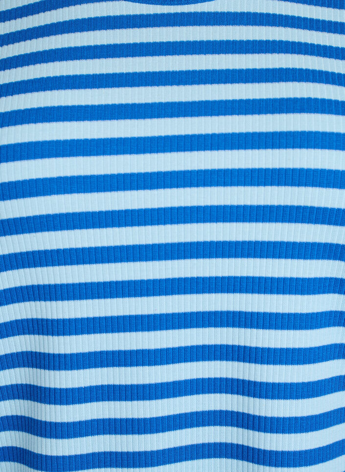 Stribet bluse med lange &aelig;rmer, Bl&aring;, Packshot image number 2