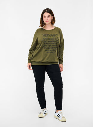 Sweatshirt med tekstprint , Ivy G w. Black AOP, Model image number 2