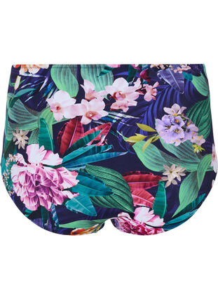 Højtaljet bikini underdel med blomsterprint, Flower Print, Packshot image number 1