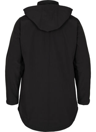 Softshell jakke med aftagelig hætte, Black, Packshot image number 1