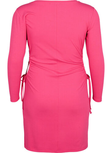 Tætsiddende kjole med udskæring, Raspberry Sorbet, Packshot image number 1