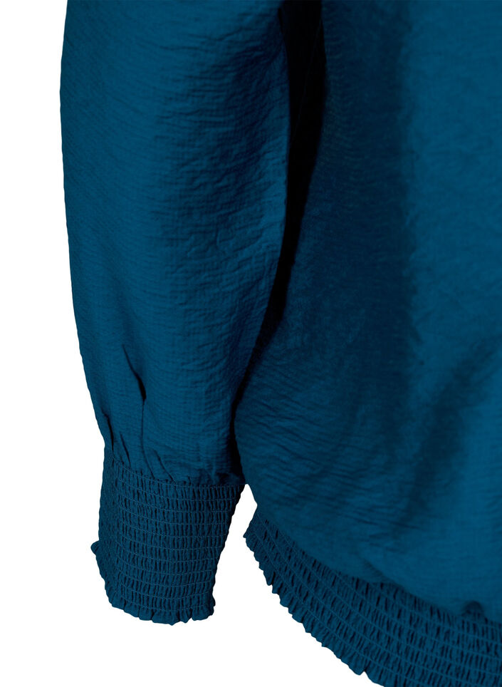 Smockbluse i viskose, Reflecting Pond, Packshot image number 3