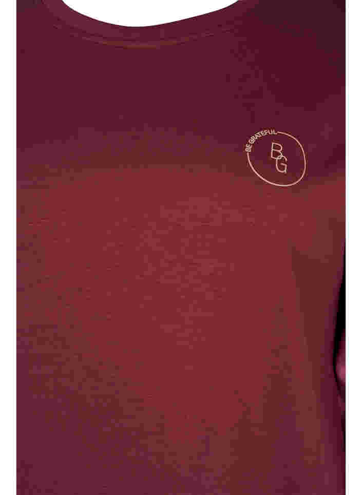Sweat med color-block , Red Mahogany/Rose B, Packshot image number 2