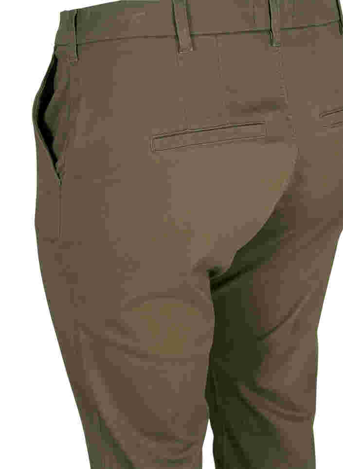 Chinos i bomuld med lommer, Army, Packshot image number 3