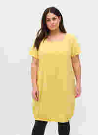 Kortærmet kjole i bomuld, Goldfinch, Model