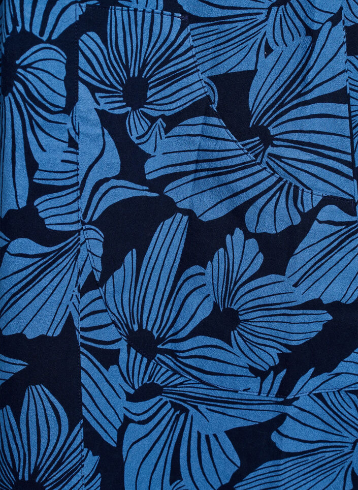 Kort a-shape kjole med blomsterprint, Bl&aring;, Packshot image number 3