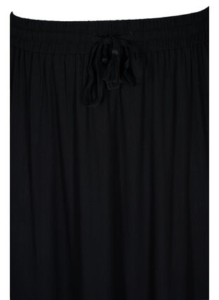 Viskose midi nederdel med slids, Black, Packshot image number 2
